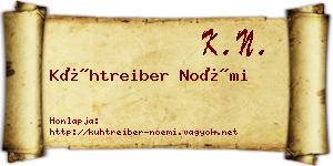 Kühtreiber Noémi névjegykártya