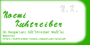 noemi kuhtreiber business card